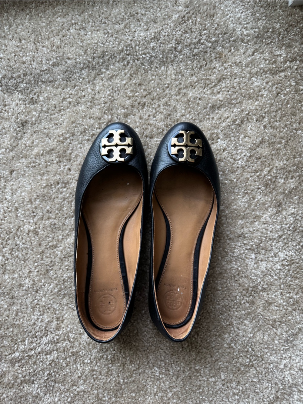 Tory Burch Miller Black Leather  Ballet Flats